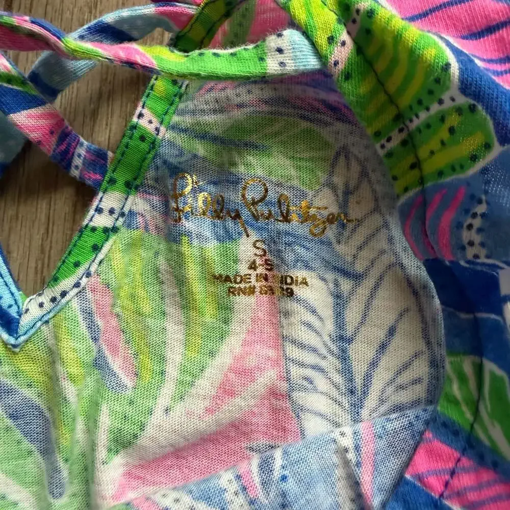 Lilly Pulitzer Kids Kristen Swing Dress Blue Grotto Beleaf In Yourself Size S